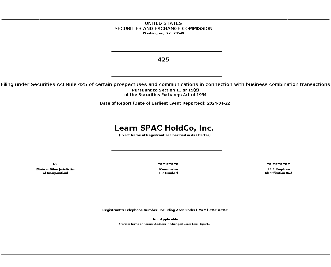 LCW : 425 Filing under Securities Act Rule 425 of certain prospectuses and communications in connection with business combination transactions